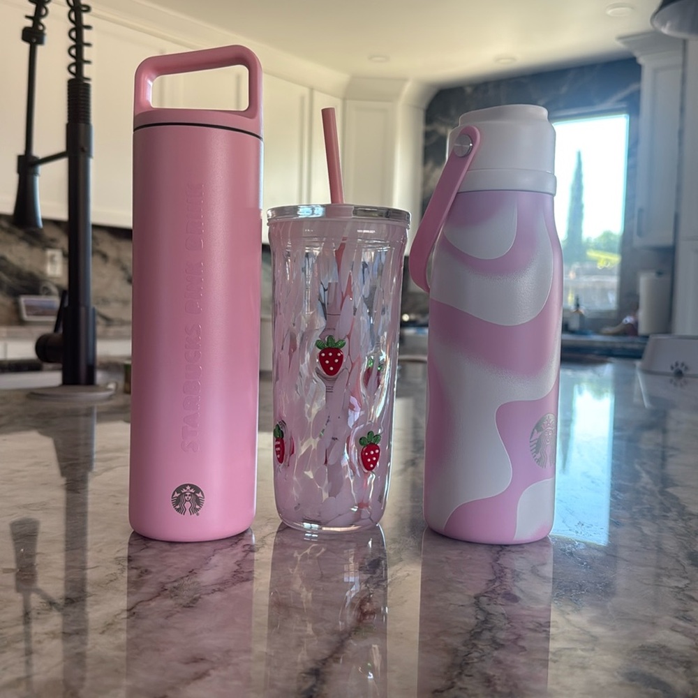 Brand new starbucks strawberry cups